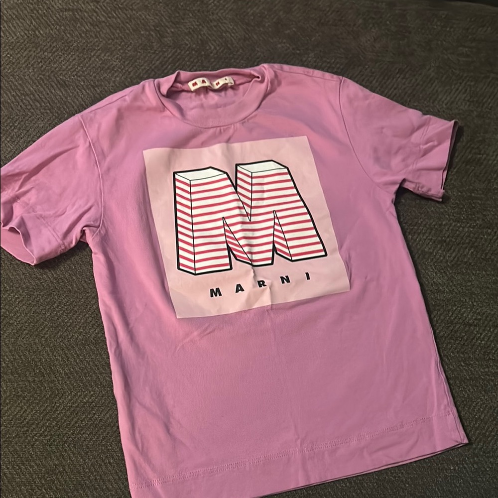 Marni Pink Kids Short Sleeve Tee